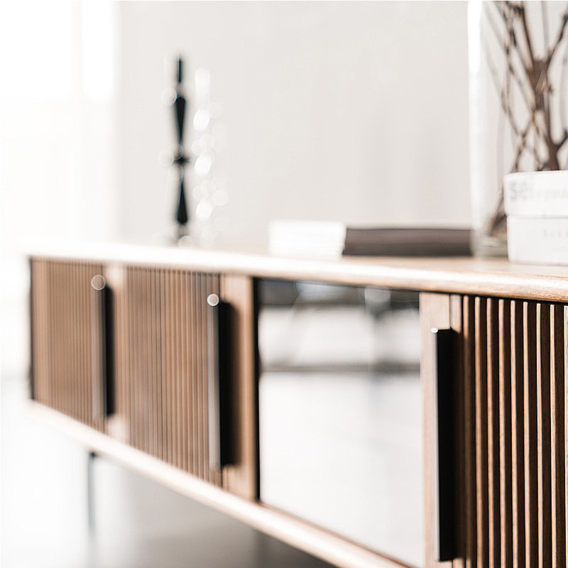 Creative Style TV Stand Audio Visual Cabinet, 70.87", Black Walnut