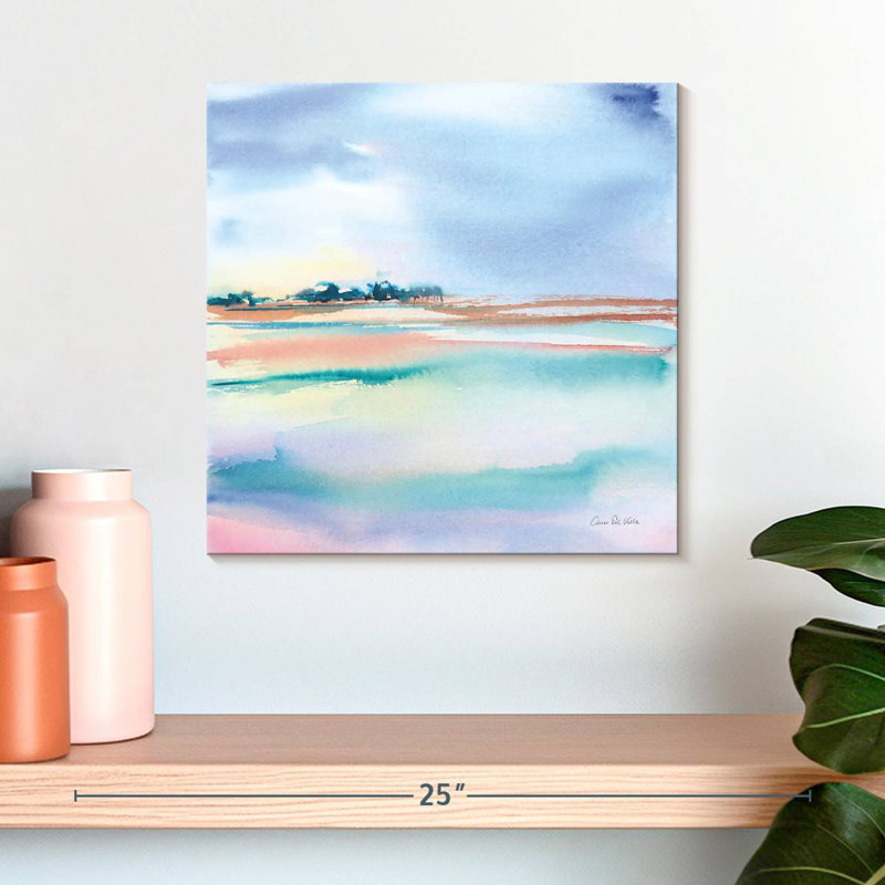 Eau et sable, H 16 po x l 16 po
