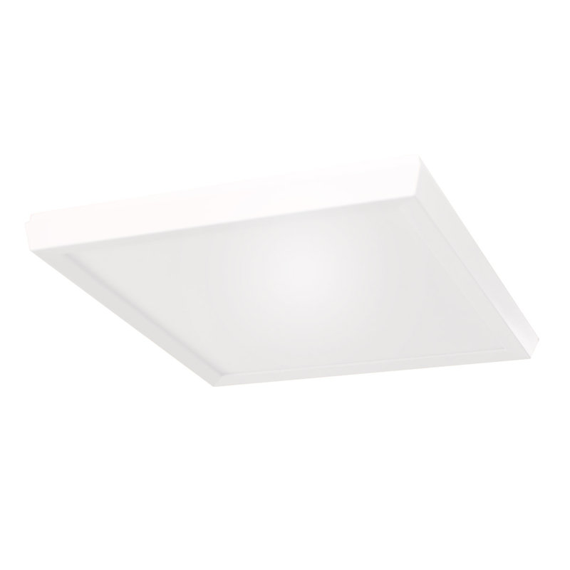 Acrylic LED Flush Mount, White, 1" H x 11.38"W x 11.38" D