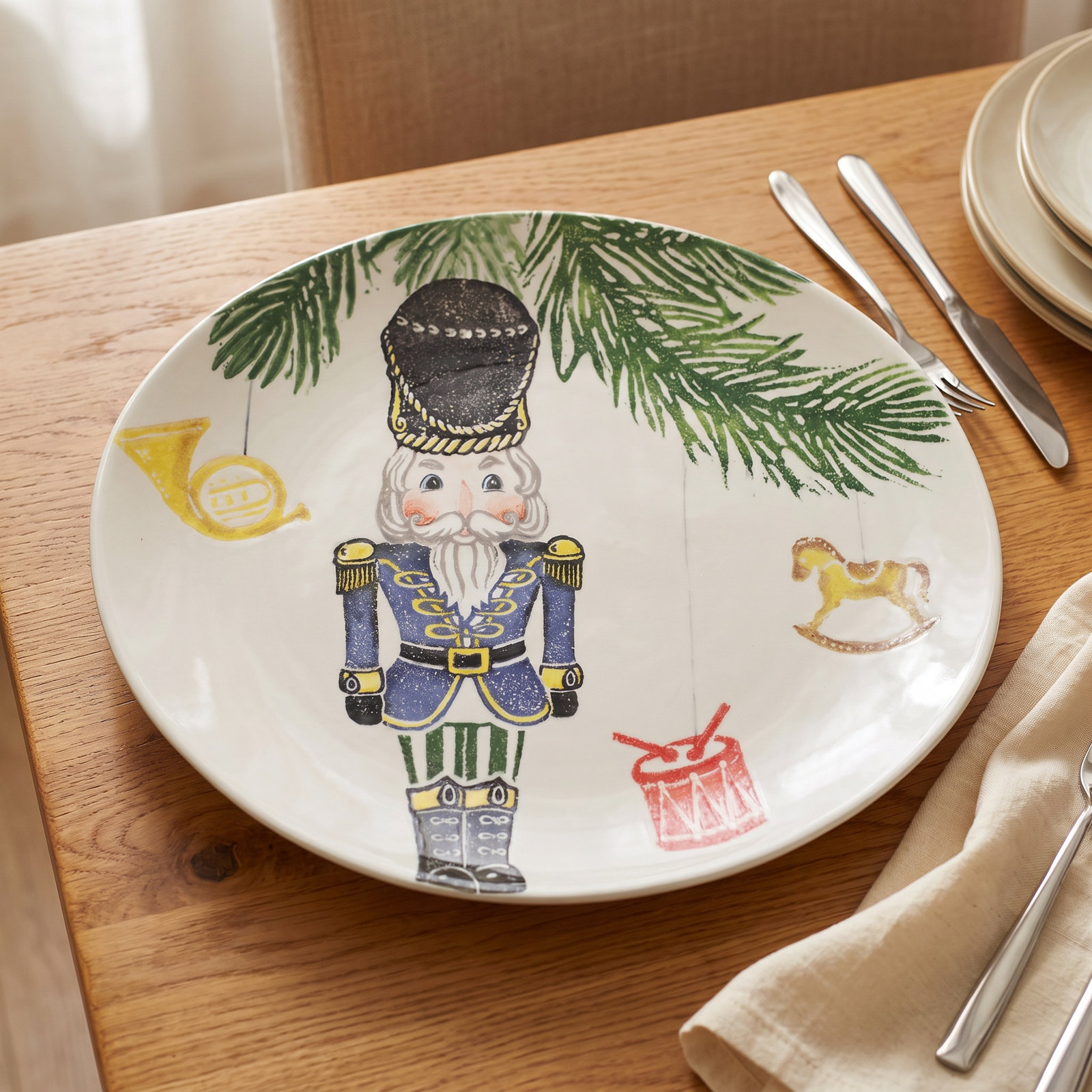 Nutcrackers Oval Terra Bianca Platter