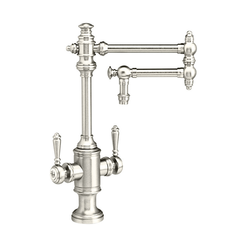 Towson Two Handle Kitchen Faucet - 12" Articulated Spout, Satin Chrome