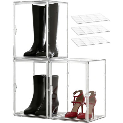 Large Clear Stackable Acrylic Display with Lid & Magnetic Door