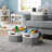 Large Grey & White Fabric Storage Baskets 3-Pack, Linen Closet Organizers, Shelf Storage Bins-611242623-611242620-611242616
