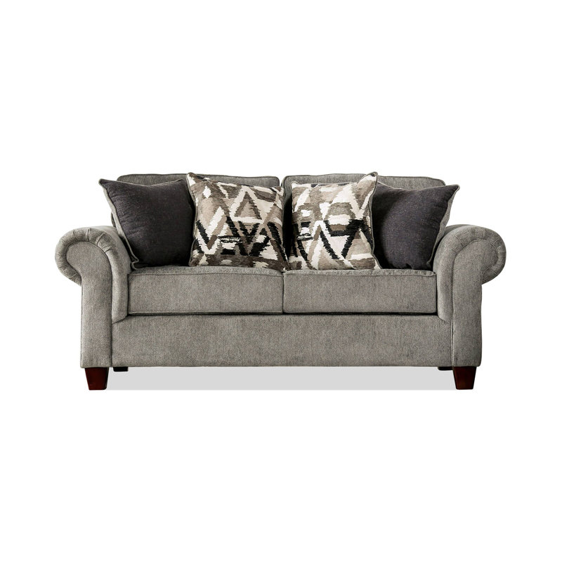 72.4" W Transitional Loveseat, Graphite