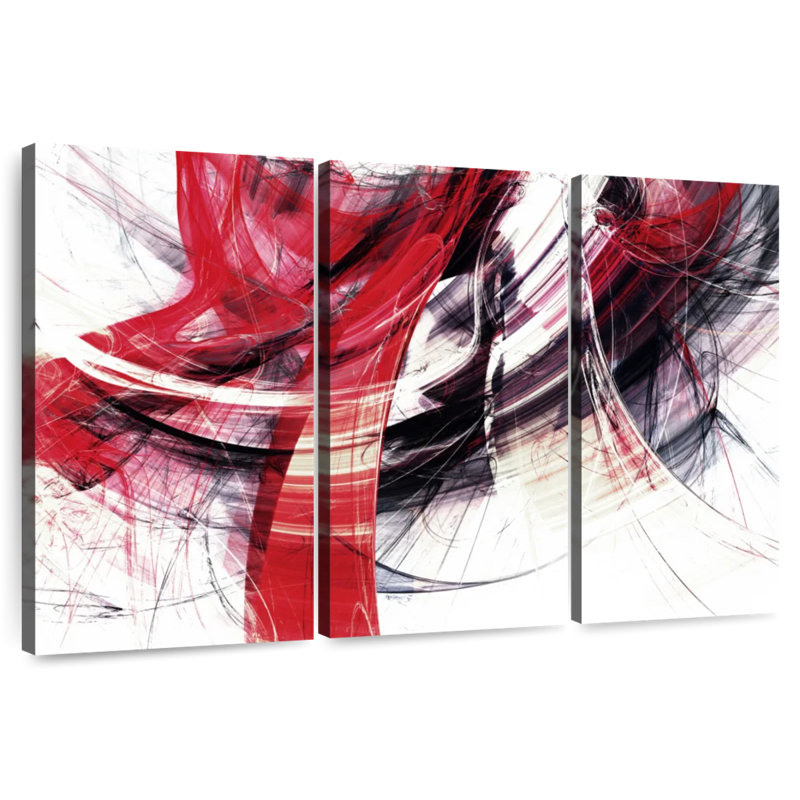 Avery Red Motion Abstract, 20" H x 33" W