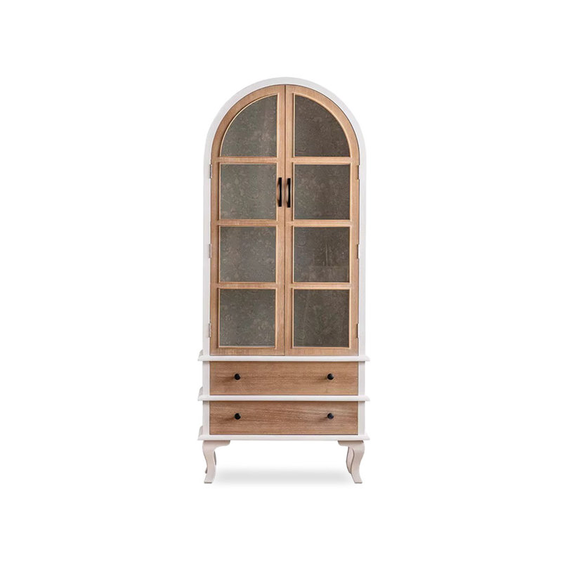 Vitrines en bois massif beige et Burlywood