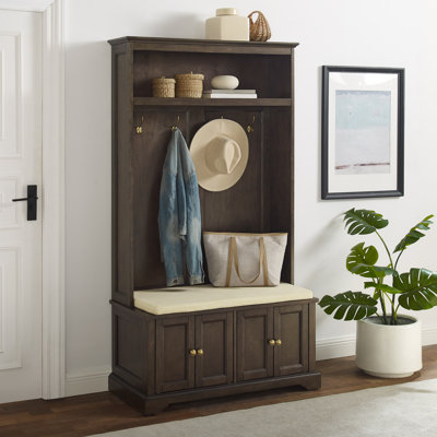 Veere Hall Tree 38'' Wide with Bench and Shoe Storage