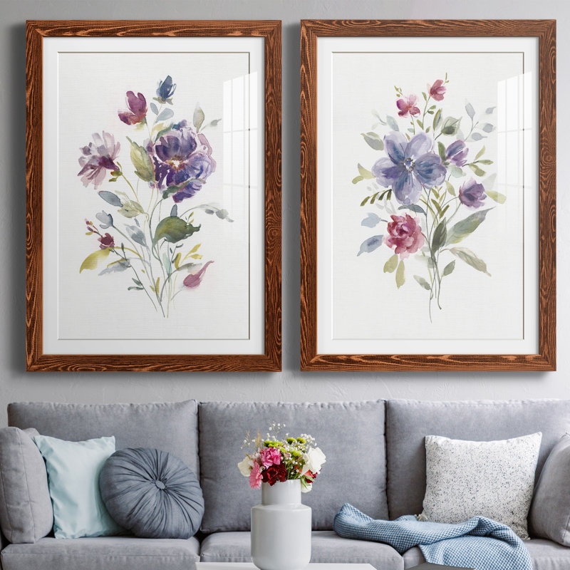 Couleur variété I - ensemble de 2 peintures, H 44 po x l 31 po x P 1 po, Papier avec cadre érable