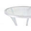 Table de bar en acier inoxydable avec plateau en verre trempé et base plaquée en chrome