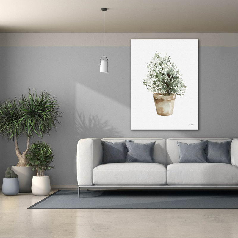 Toile épique «Pots aux herbes» par Katrina Pete, H 54 po x l 40 po x P 1,5 po