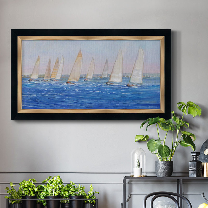Voile événement I - Reproduction de photo sur toile, H 25 po x l 45 po x P 2,5 po, Toile avec cadre noir et doré
