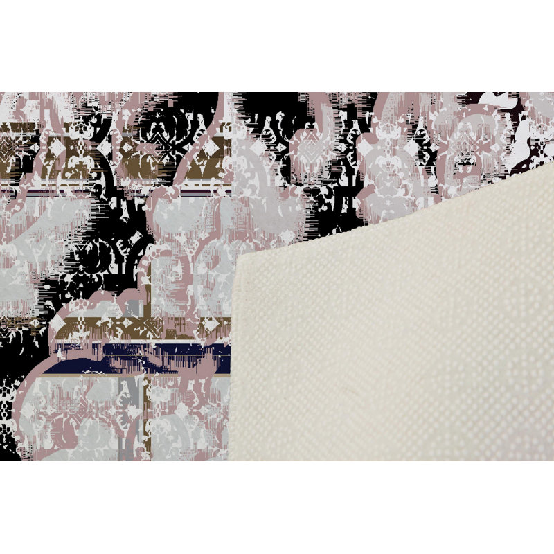Tapis 100% polyester de qualité supérieure, imprimé en 3D, 4 po x 6 pi, hauteur de poils de 0,04 po | Antibactérien, points antidérapants en PVC, lavable à la machine | Idéal pour le salon, la chambre à coucher et la salle de jeux, design élégant et durable