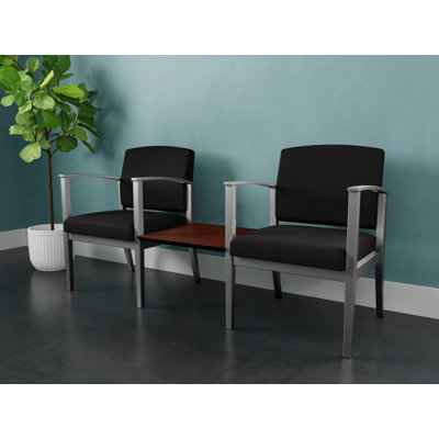 Structure tandem 2 places avec table centrale en acier Amherst