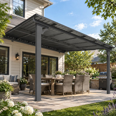 Pergola d'extérieur à hauteur ajustable pour terrasse