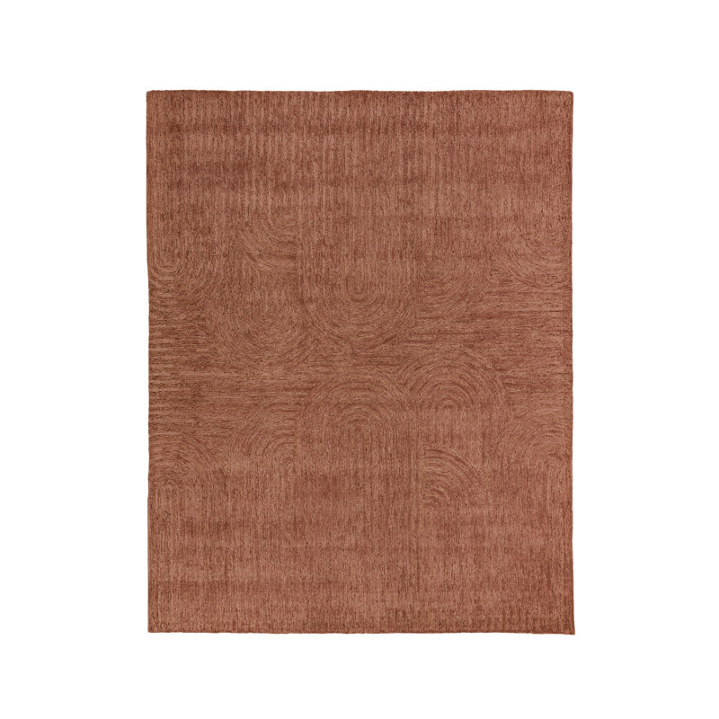 Hand Tufted Wool/Tencel Area Rug, Rust, 9'9" x 12'9"