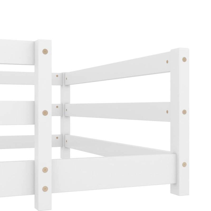 Lit de sol avec clôture Montessori, Twin, White