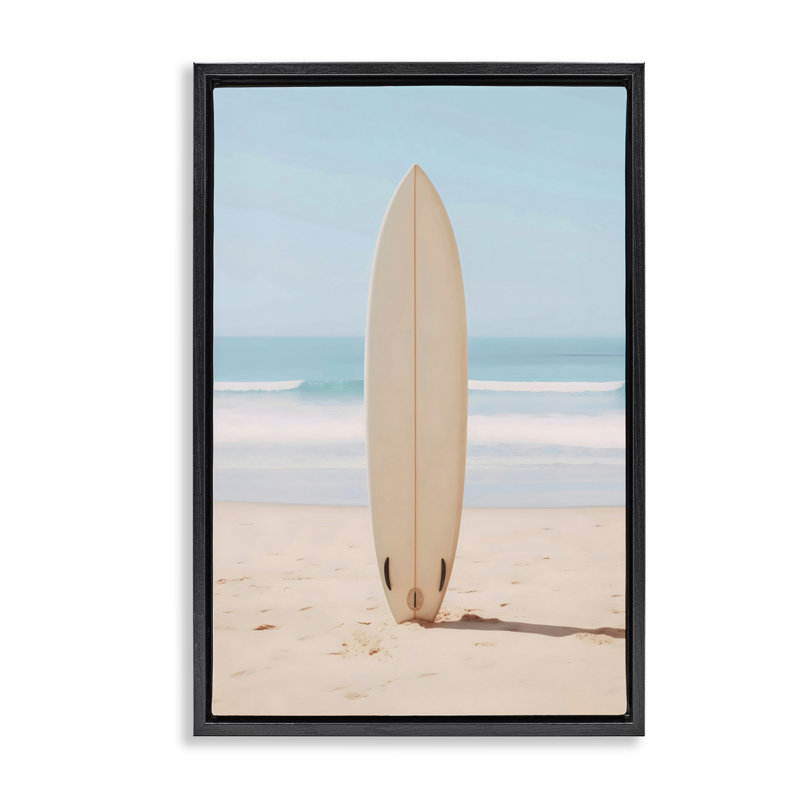 Cadre flottant neutre de planche de surf centré, design par LSR Design Studio, Cadre flottant noir de jais, H 25 po x l 17 po