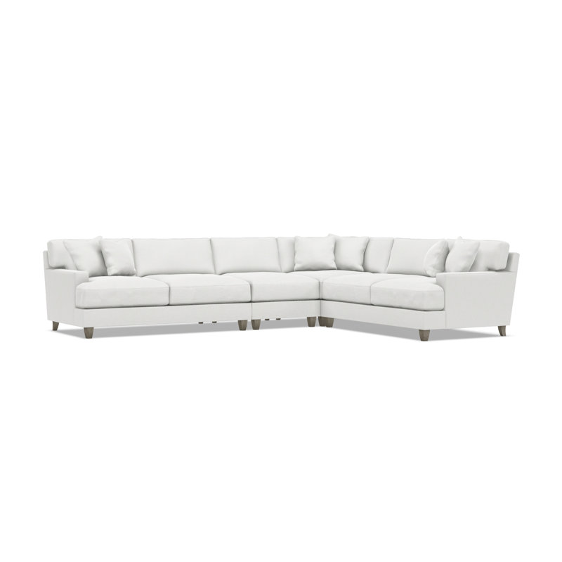 Bernhardt Mila 4-Piece Fabric Sectional, White Polyester Blend, 33.5" H x 137" W x 107" D, Right Hand Facing