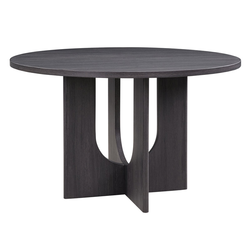 Table de salle à manger moderne, H 30 po x L 47,3 po x l 47,3 po, Noir antique