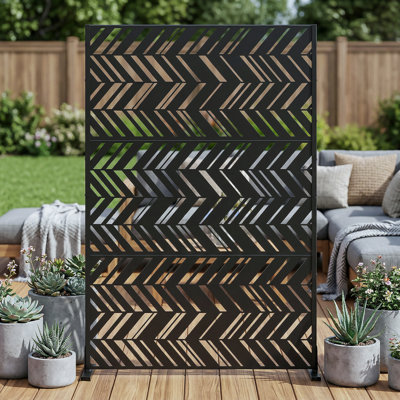72" H x 47" W Metal Freestanding Outdoor Privacy Screen Garden Fence Panel for Patio, Balconies, and Pools