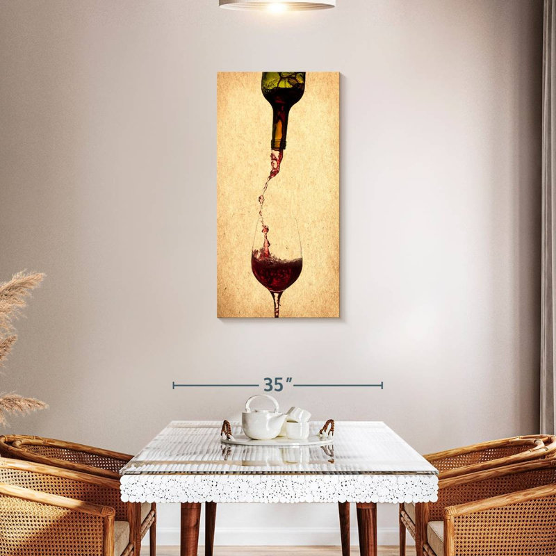 «Versing Wine», reproduction sur toile, H 42 po x l 21 po x P 1,25 po