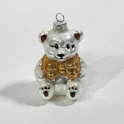 Teddy Bear Wearing A Bow Ornament