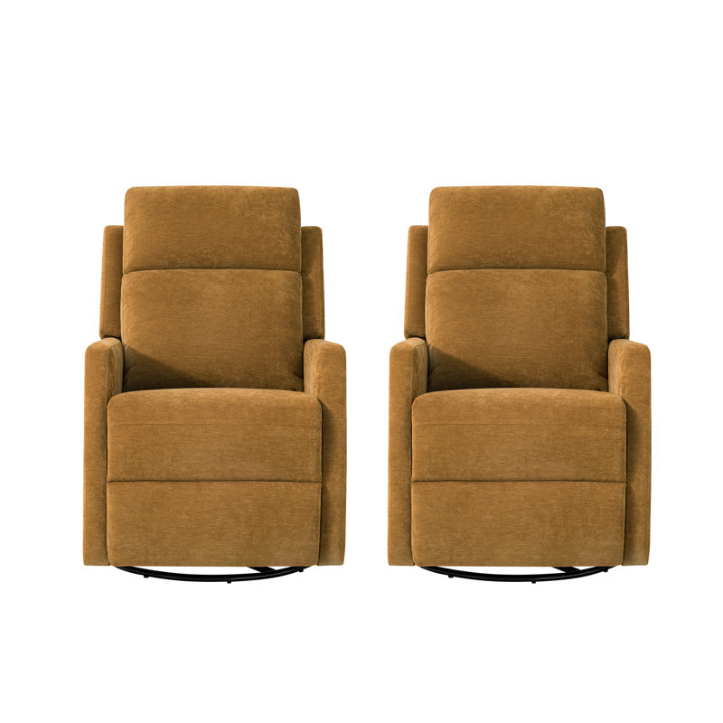 Pancu 26.5" W Water Resistant Swivel Rocker Recliner (Set of 2), Golden