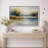 Soft Blue Green Lake Landscape Artwork, Modern Bedroom Pictures, Framed Canvas Giclee Print Wall Art-126054869-126054871