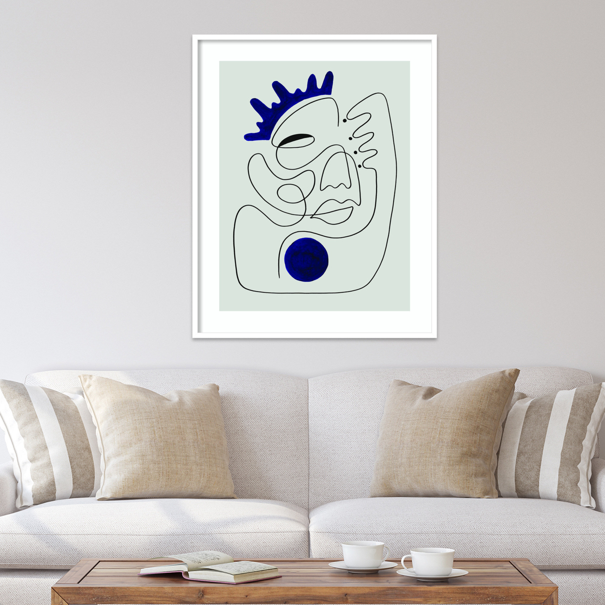 El Rey by Shatha Al Dafai, 33.38" H x 27.38" W x 0.875" D, Noir Black Framed