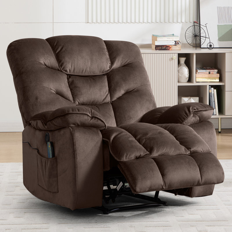 Ensemble de salon inclinable 3 pièces avec 2 fauteuils de massage chauffants électriques et causeuse manuelle avec console