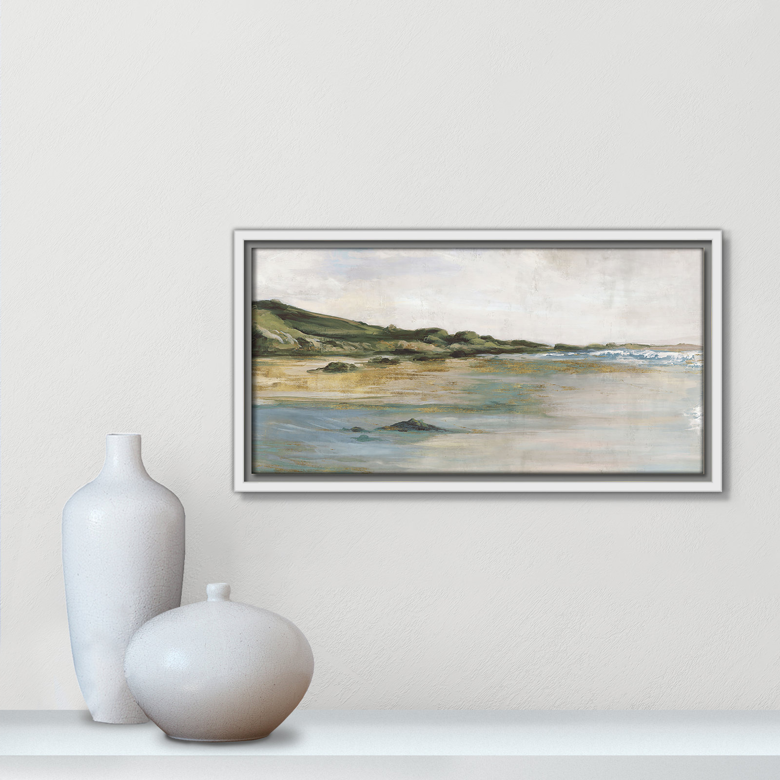 Cordoba "Tide's Edge" Print, 9.5" H x 17.5" W, White