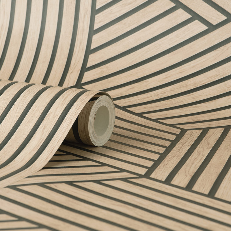 Gerrit Light Brown Geometric Panel Wallpaper