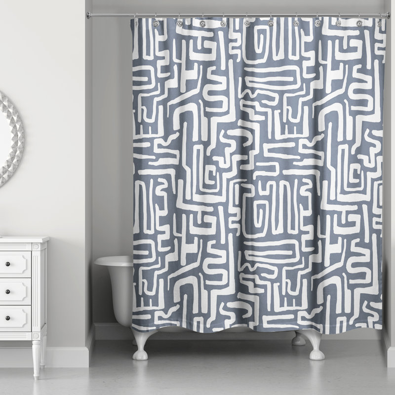 Rideau de douche abstrait, Bleu