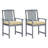 vidaXL Patio Chairs with Cushions 2 pcs Gray Solid Acacia Wood-91660932-125115396