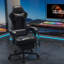Metro Lane Adjustable Reclining Ergonomic Swiveling PC & Racing Game Chair with Footrest-214375567