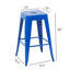 Tabouret à hauteur de comptoir 24 po, ensemble de 4 tabourets de bar en métal sans dossier, empilable, amovible et facile à assembler, pour économiser de l'espace pour un îlot de cuisine / bar / café / salle à manger (bleu)-1621274614-1621274510