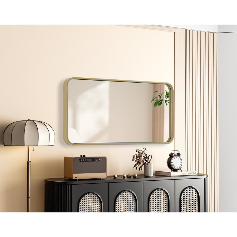 Erath Contour Metal Mirror, Brass, 36" x 18"