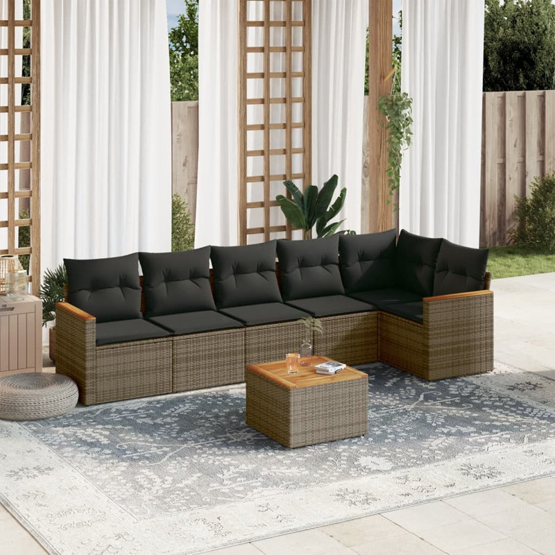 Ensemble de canapé de jardin en rotin PE Vidaxl