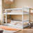 Wooden Bunk Bed Boston White W198cm - Crisp Pine Frame with Convertible Layout