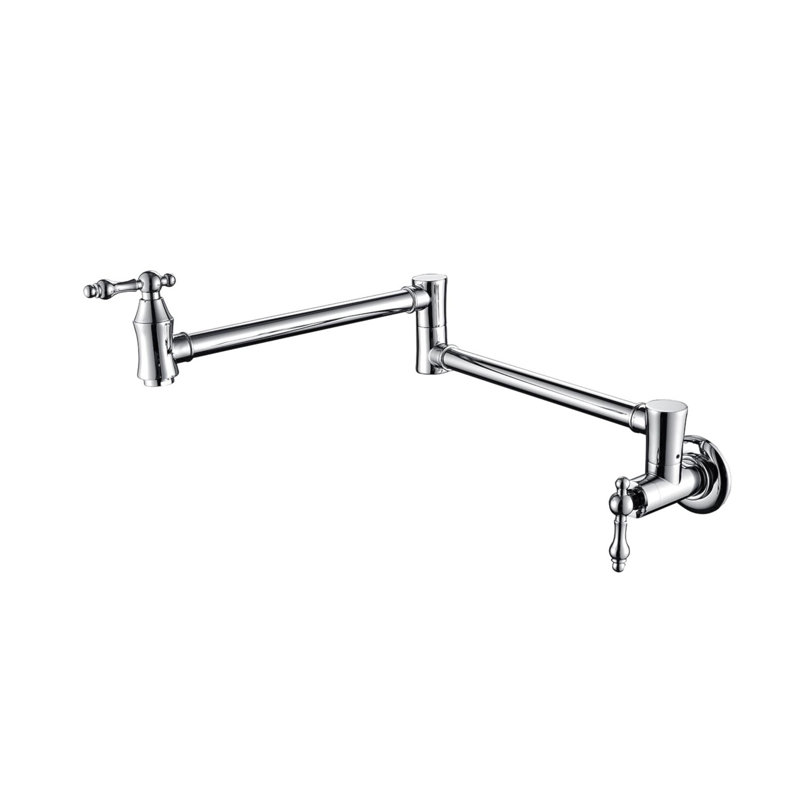 Wall Mount Folding Kitchen Pot Filler Faucet, Chrome