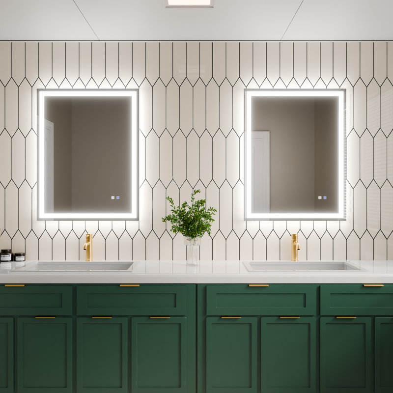 Eldur Smart LED Bathroom Mirror - 5000K Color Temperature, Dimmable, Defogging, Memory Function, Rectangle, 36" x 28"