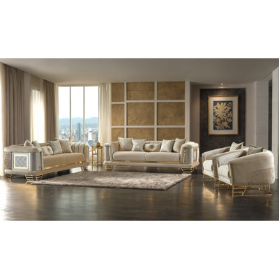 Heidy 4 - Piece Velvet Living Room Set by Everly Quinn