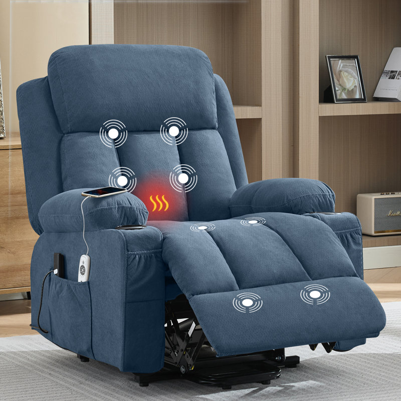 Heated Electric Massage Lift Recliners, Blue