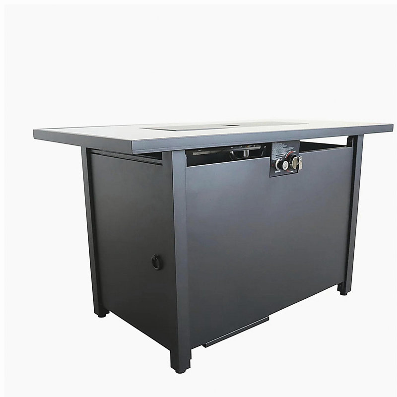 42'' Smoked Glass Metal Rectangular Pit
