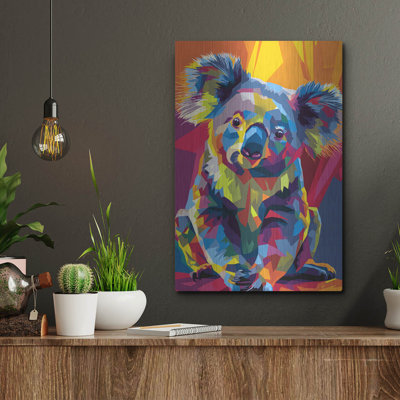 «Koala Wpap» par Andreas Magnusson, art mural en métal, 12 po x 16 po