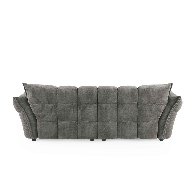 93.7" W Upholstered Modular Sofa, Gray, 3