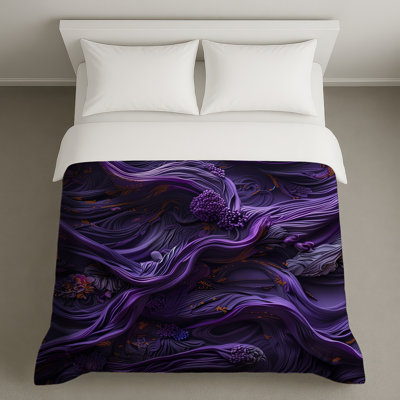 Housses de couette tourbillons mauves complexes