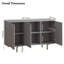 Buffet 53 pouces à 4 portes avec tablettes intérieures et pieds en métal doré