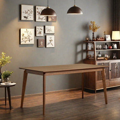 Simple Rectangular Walnut Dining Table