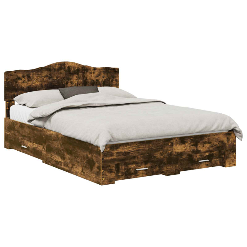 Bed, European Double (140 x 200 cm), Smoked Oak